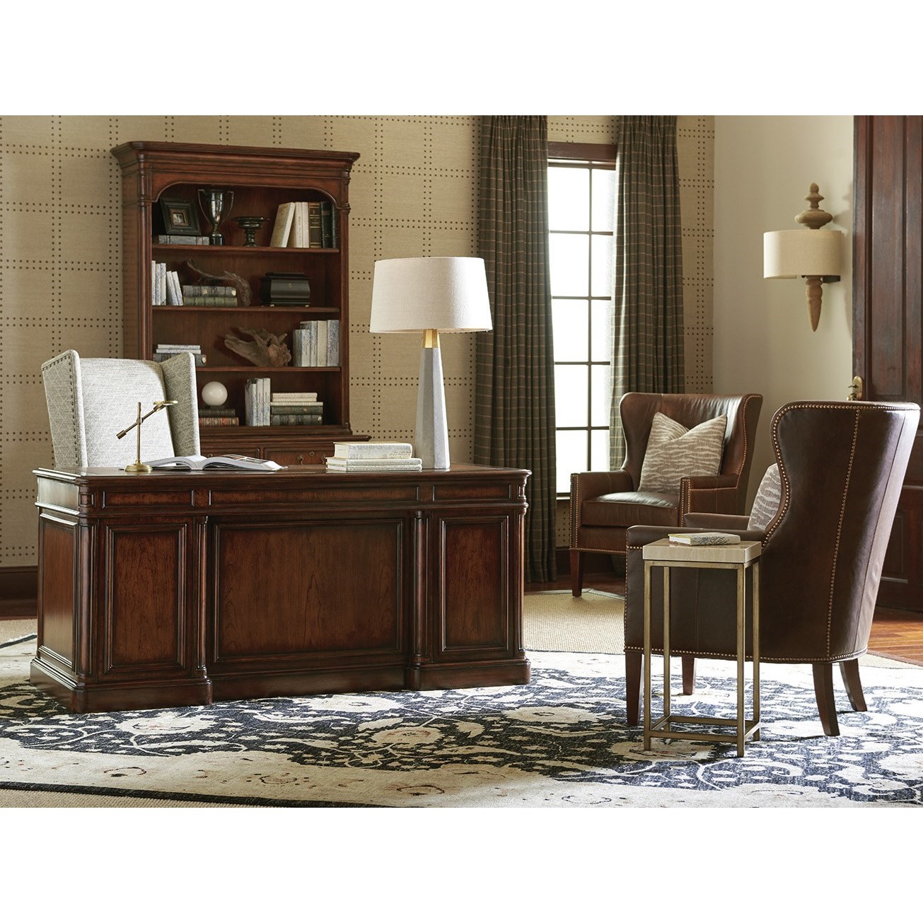 Sligh Richmond Hill Executive Desk with Faux Leather Writing